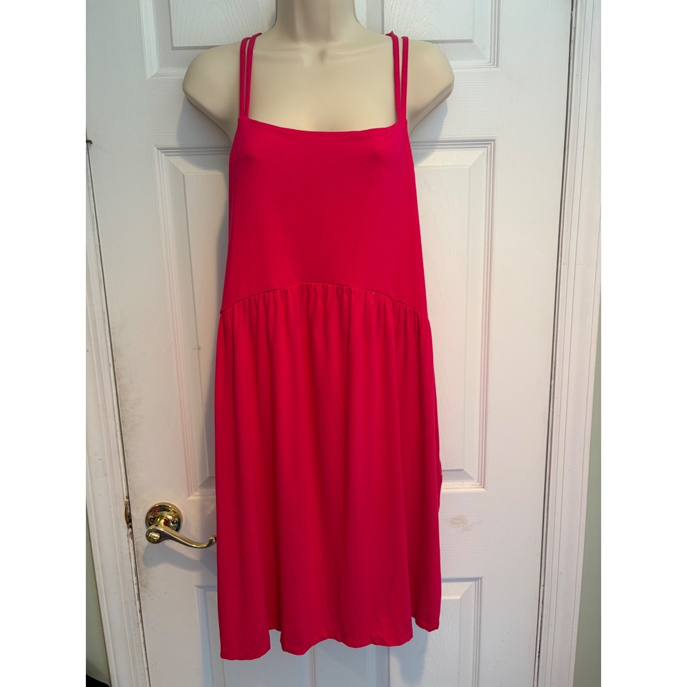 Old Navy Carousel Pink Apron Neck Cross Back Mini Dress XL Minimalist Resort y2k